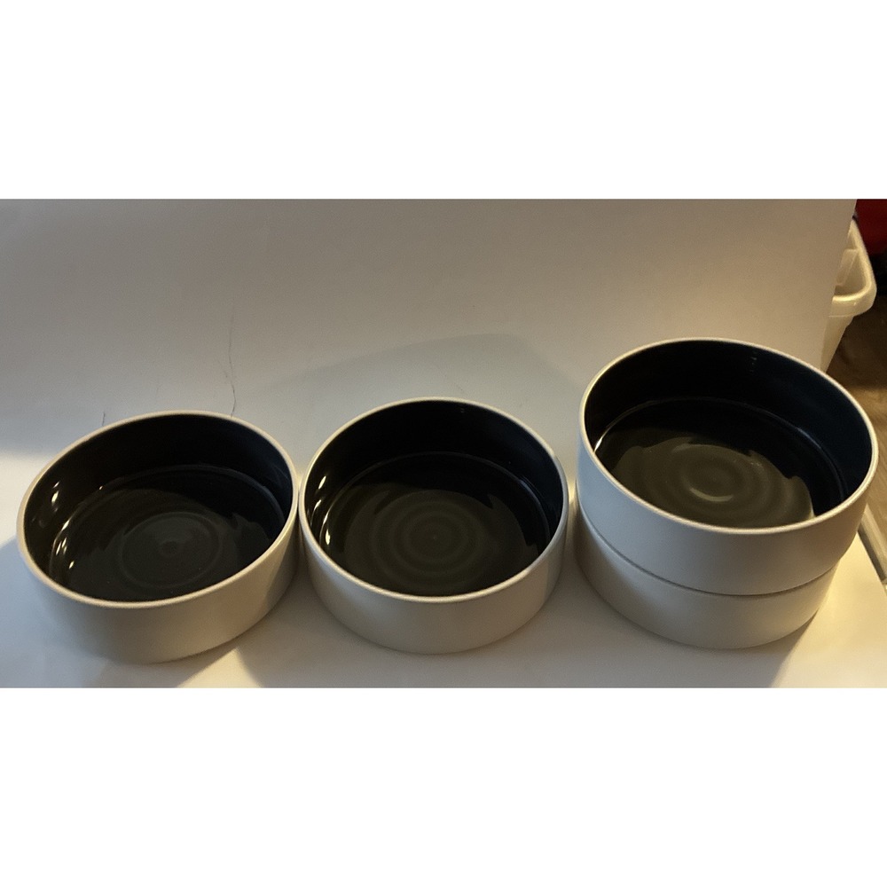 Ikea Grey & White Ombonad Bowls Made In Portugal And China Set Of 4